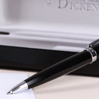 Charles Dickens Kugelschreiber in schwarz mit Gravur