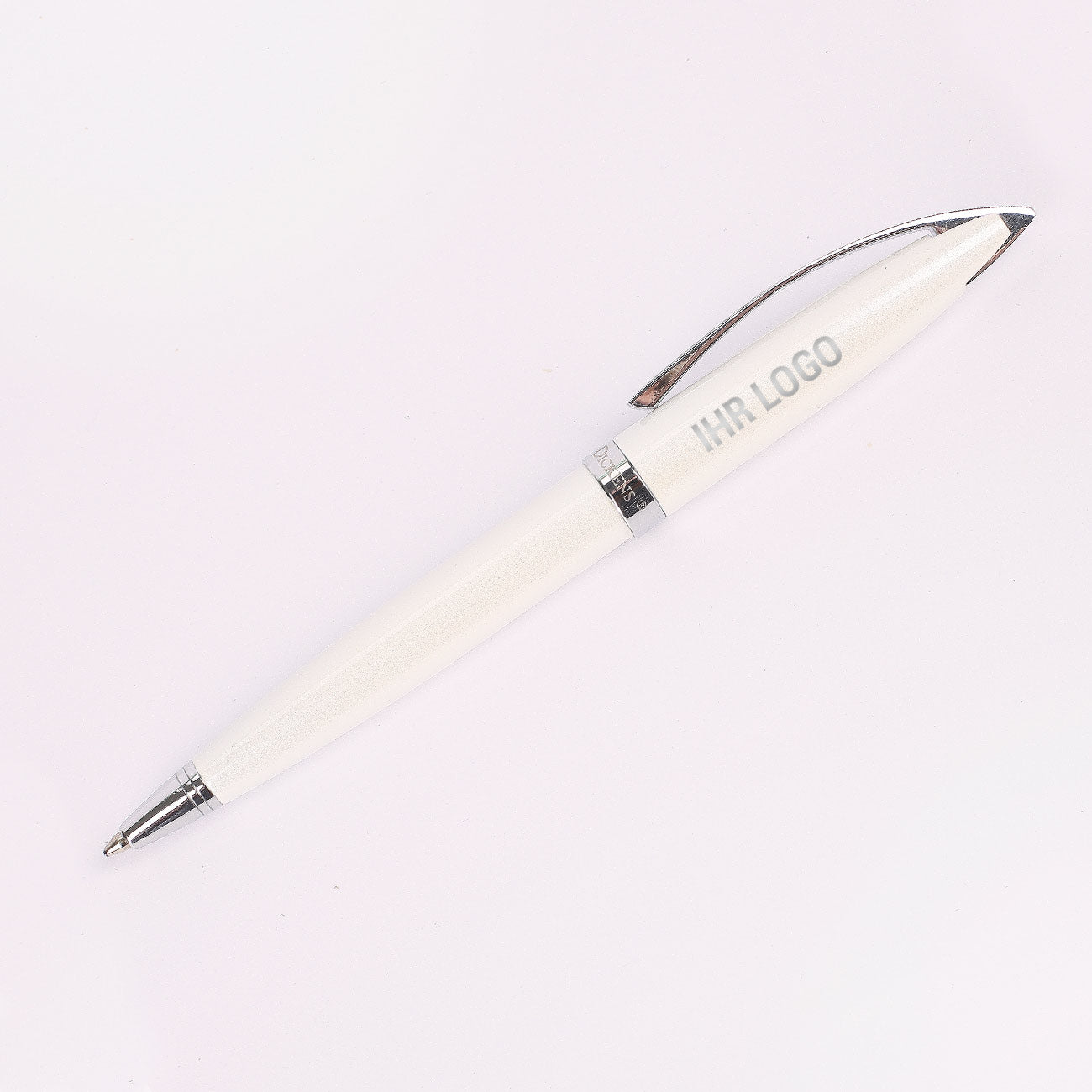 Charles Dickens Kugelschreiber mit Gravur in weiß