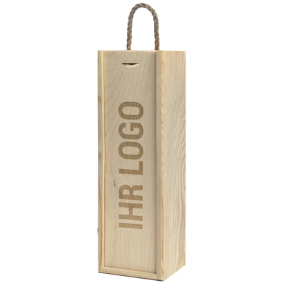Gravierte Flaschenverpackung aus Holz mit Ihrem Firmenlogo