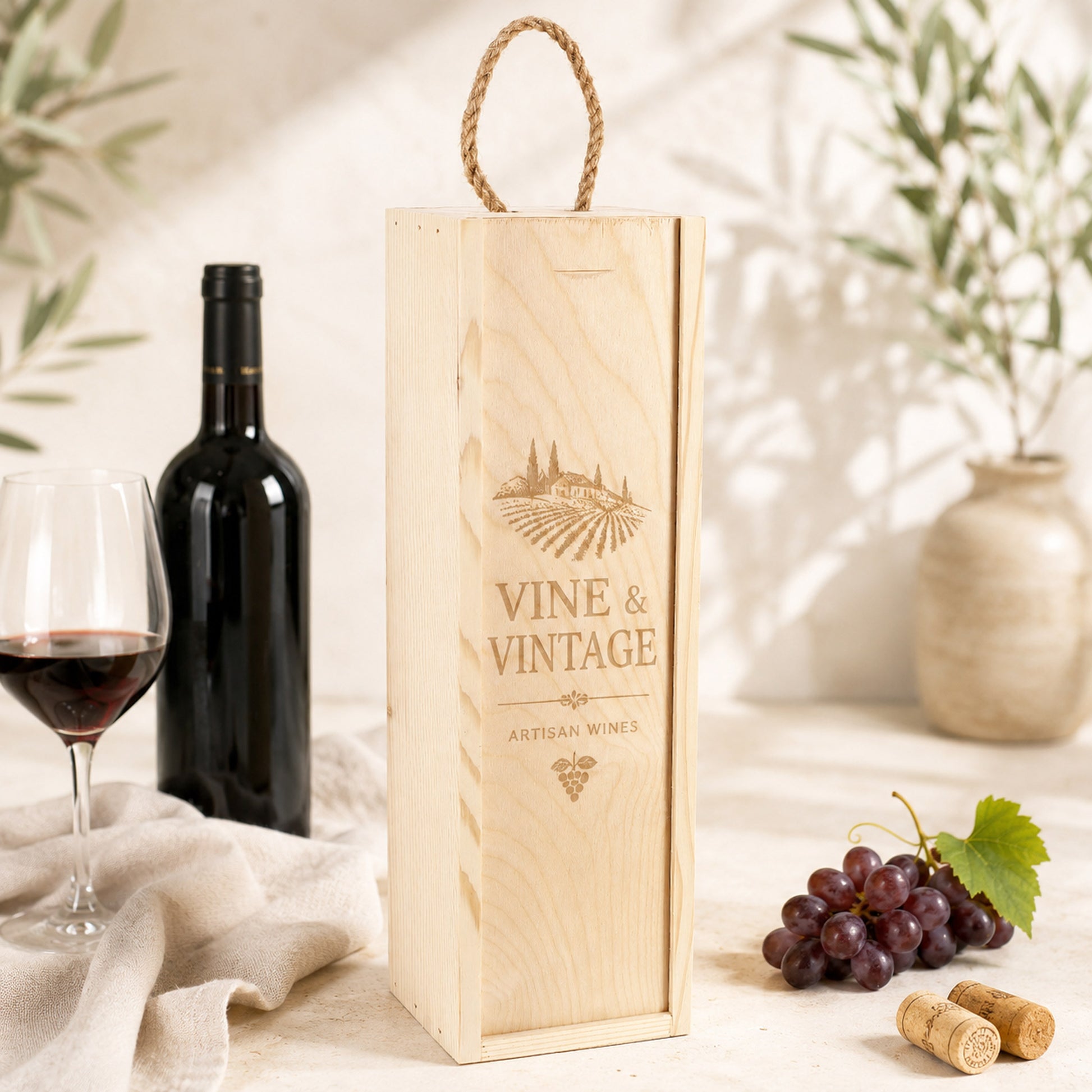 gravierte Flaschenverpackung mit Logo