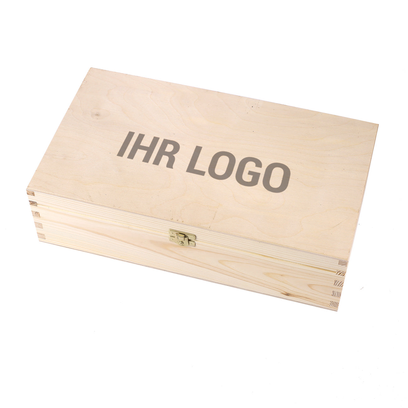Bedruckte Holzbox mit Firmenlogo