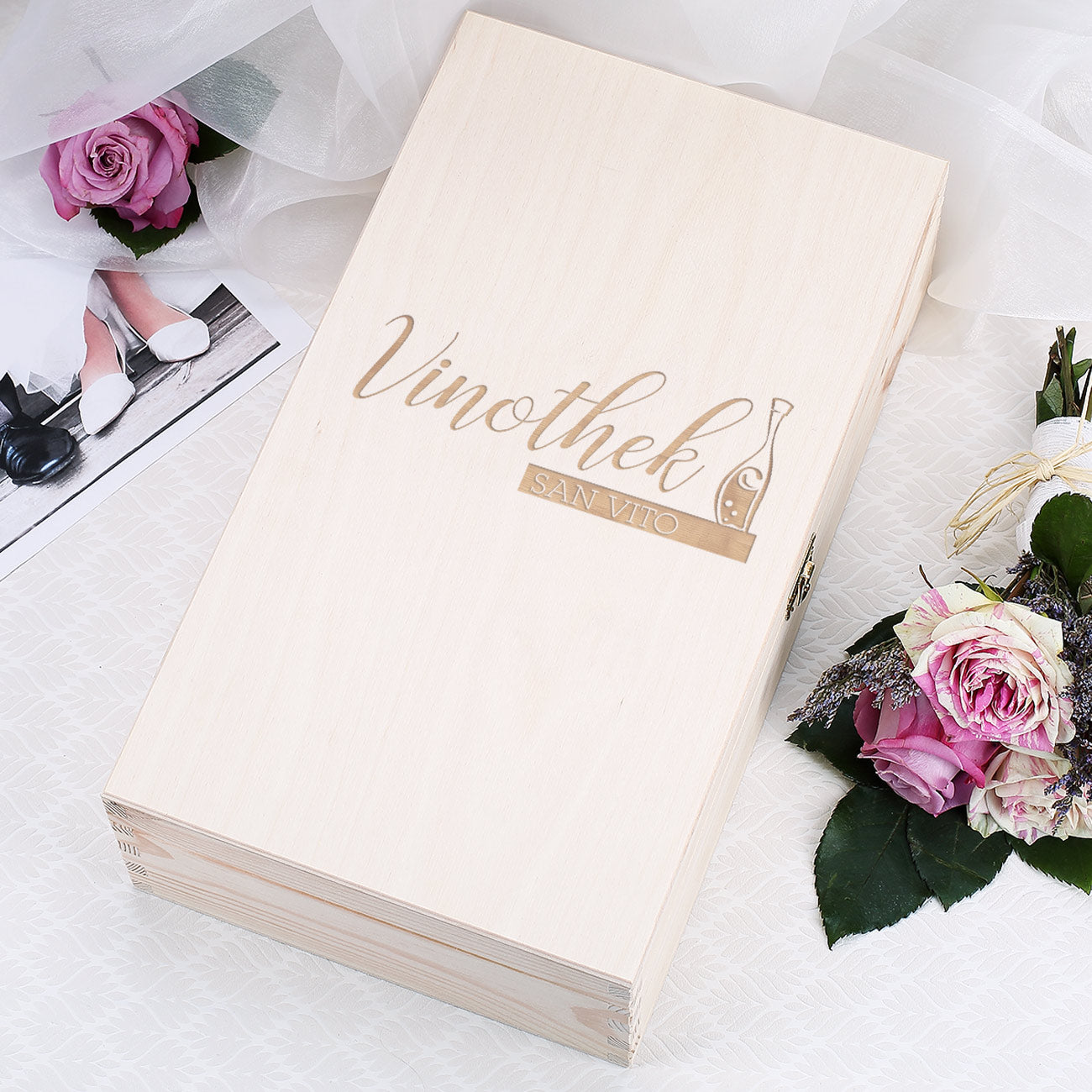 Weinverpackung mit Gravur