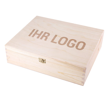 Gravierte XL Holzbox mit Ihrem Firmenlogo