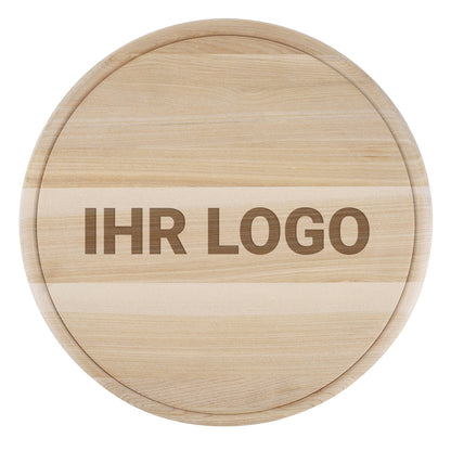 Rundes Schneidebrett mit Logo Gravur