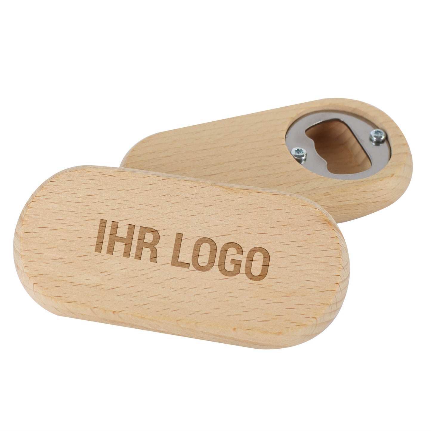 Gravierter Flaschenöffner mit Logo, oval