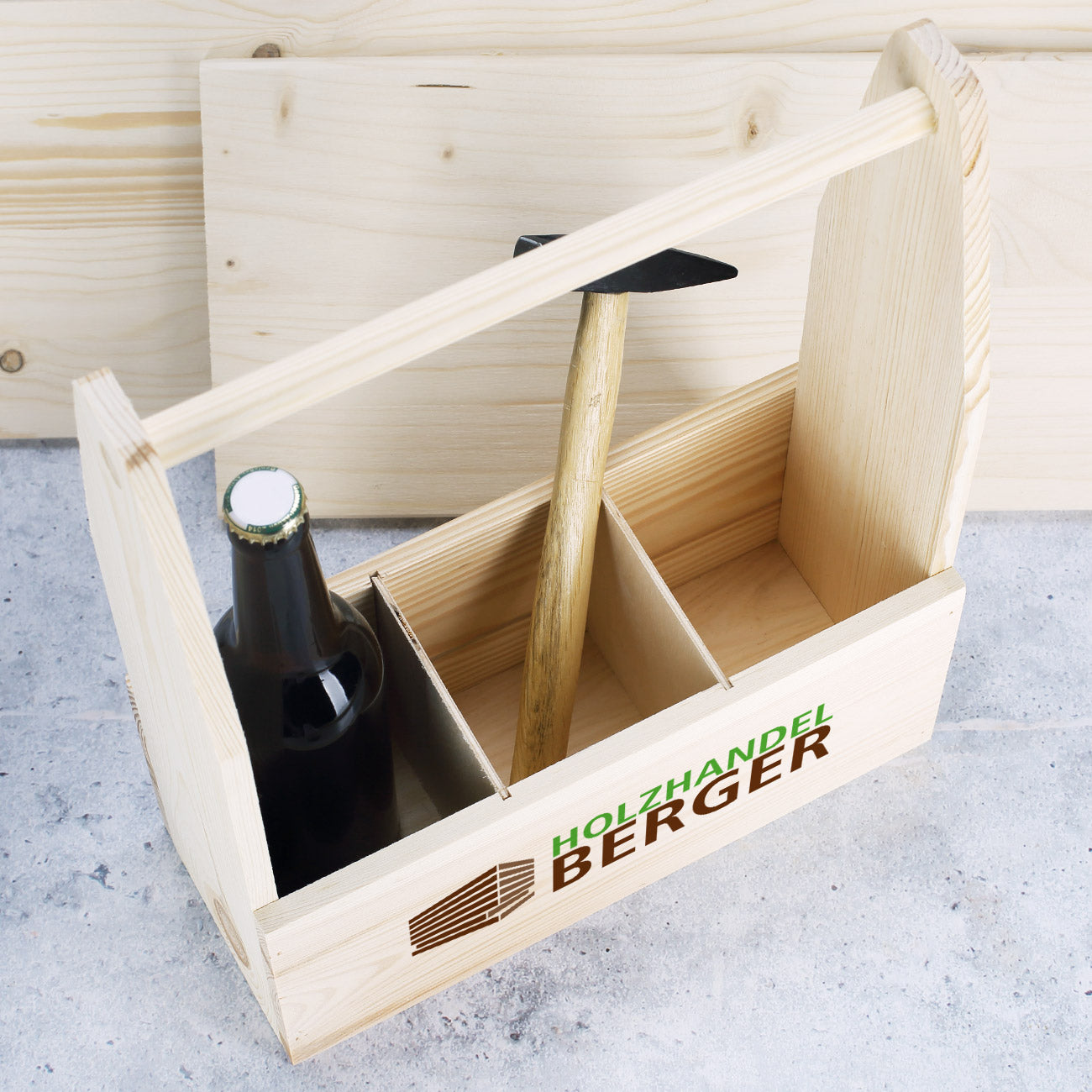 Bedruckter Flaschenträger mit persönlichem Design