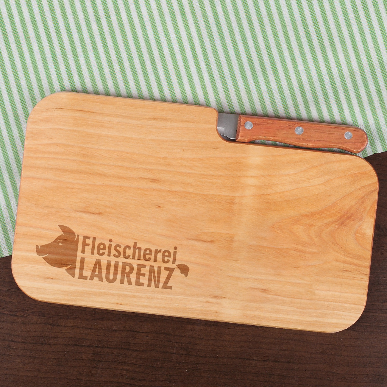 Graviertes Messerbrett mit Wunschlogo