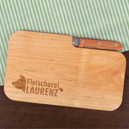 Graviertes Messerbrett mit Wunschlogo