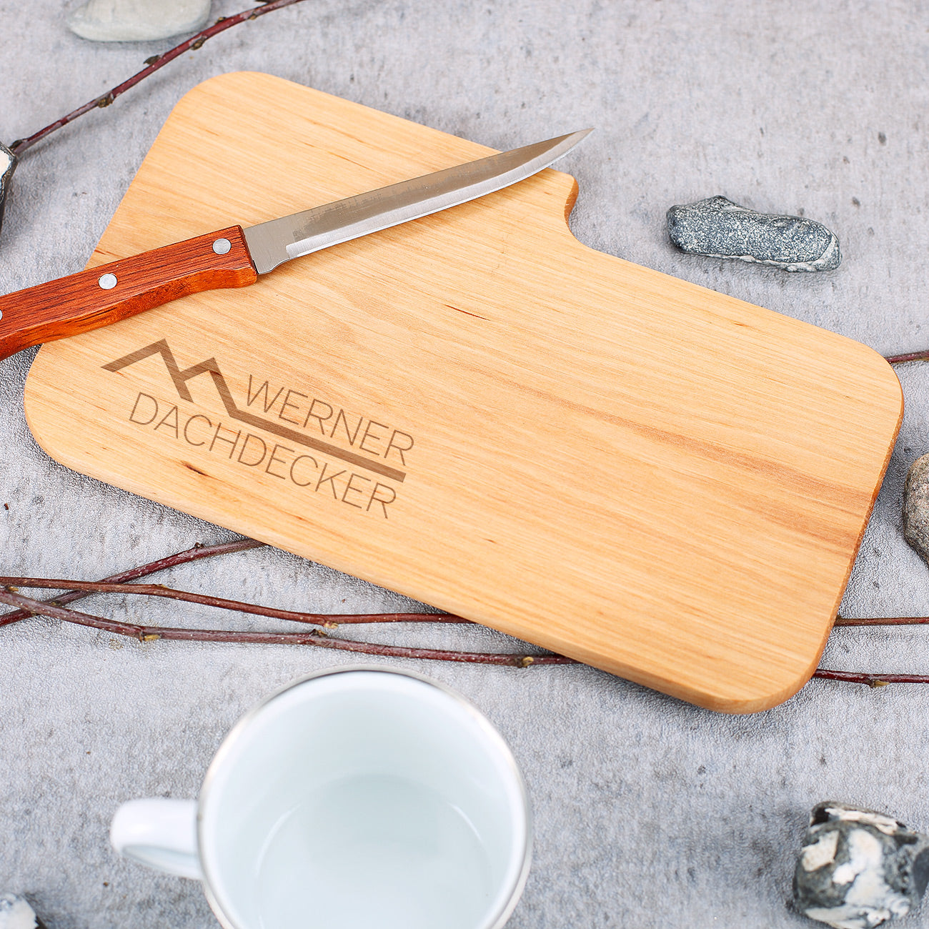Messerbrett mit Wunschlogo graviert