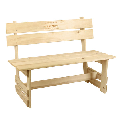 Gedenkbank aus Holz "In Gedenken an"