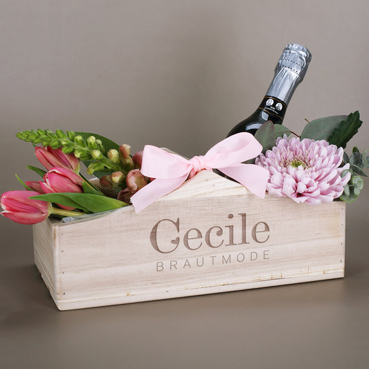 Holzkiste mit 1 Griff und persönlicher Wunschgravur