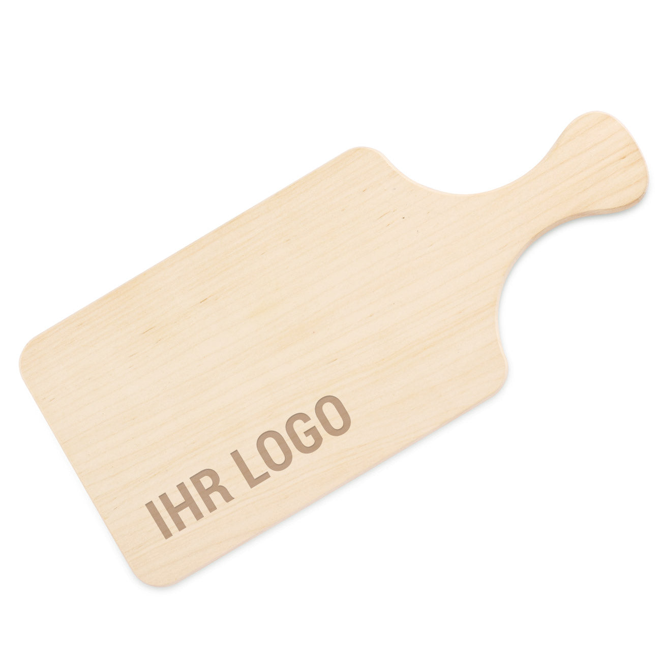 Holzbrettchen mit Griff und Logo-Gravur