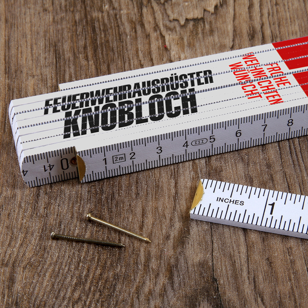 Zollstock für Feuerwehrmänner zu Weihnachten