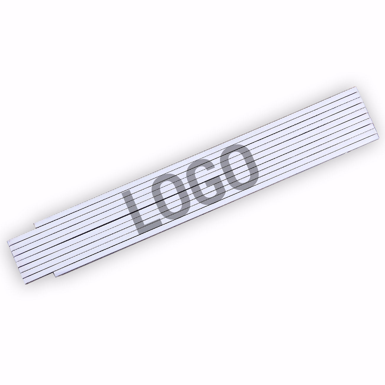 Weißer Zollstock inkl. Druck des Logos
