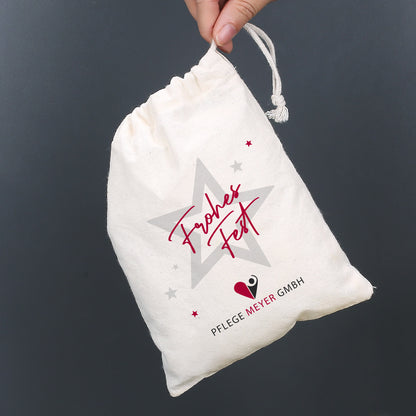 Kleiner Zuziehbeutel mit Logo bedruckt