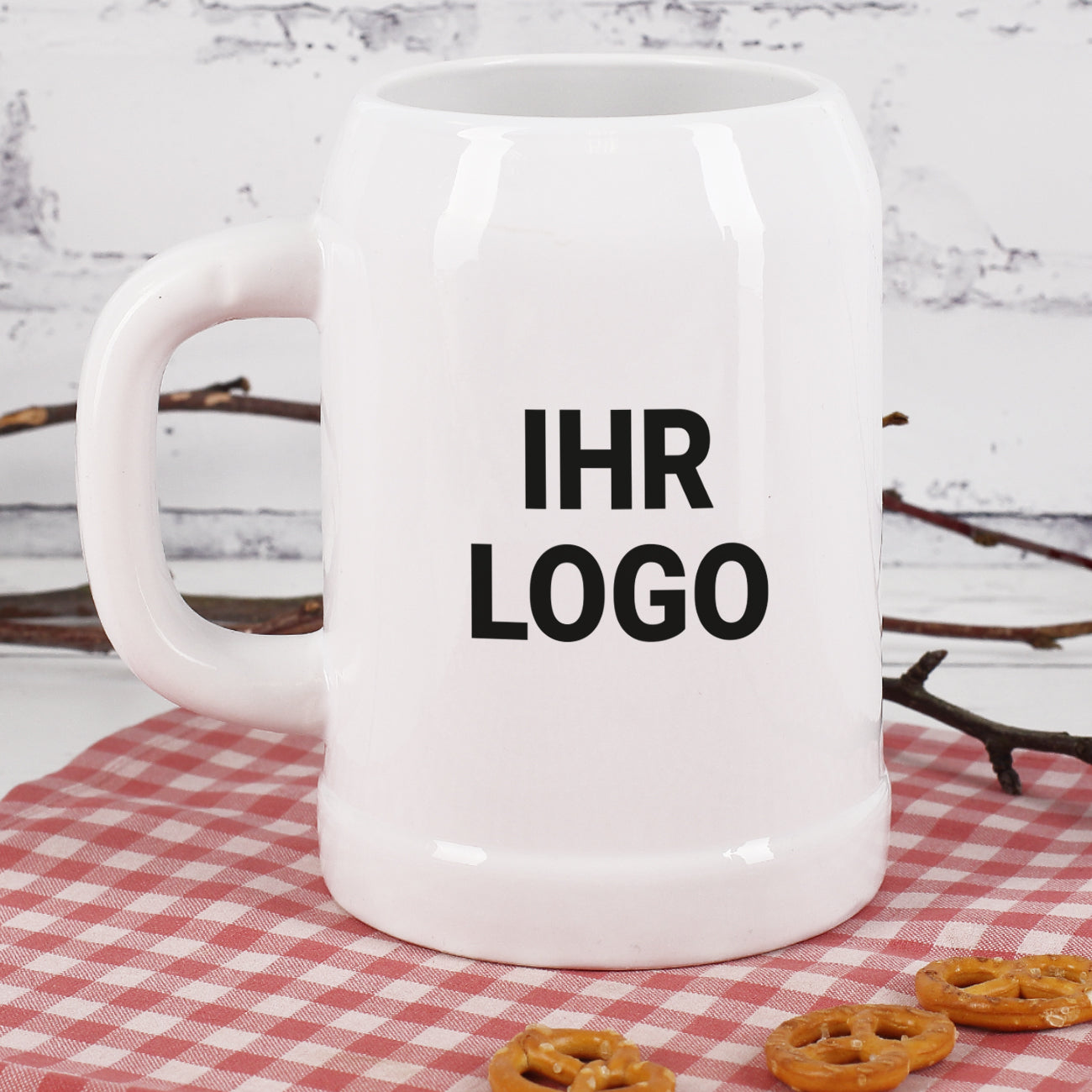 Keramikkrug mit Logo
