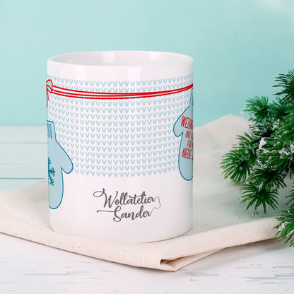 Tasse mit Geschenkverpackung zu Weihnachten mit Ihrem Firmenlogo