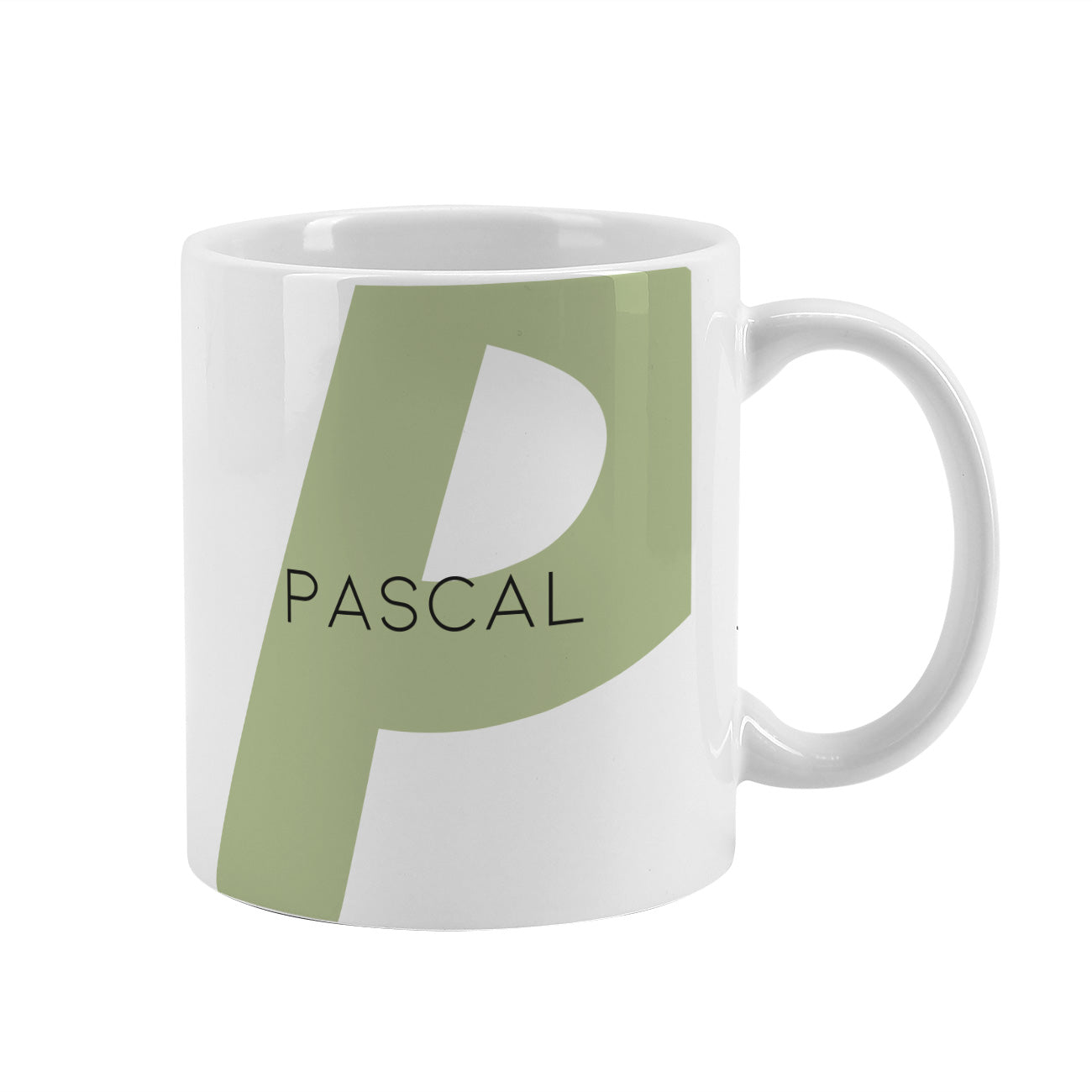 Tasse mit Monogram und Name in verschiedenen Farben