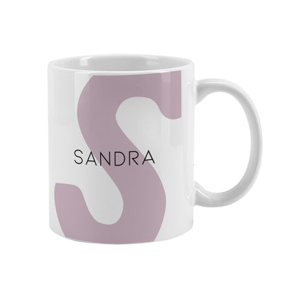 Tasse mit Monogram und Name in verschiedenen Farben