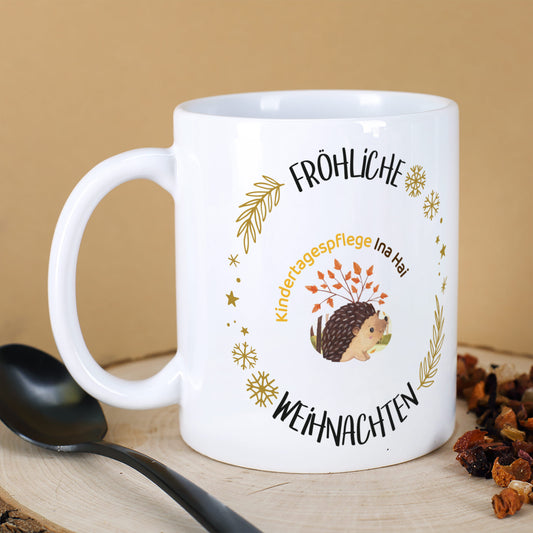 Weihnachtliche Tasse mit Firmenlogo | Weihnachtsgeschenk für Kunden