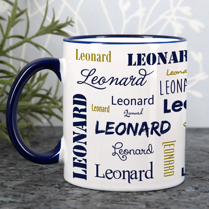 Namenstasse mit verschiedenen Schriftarten