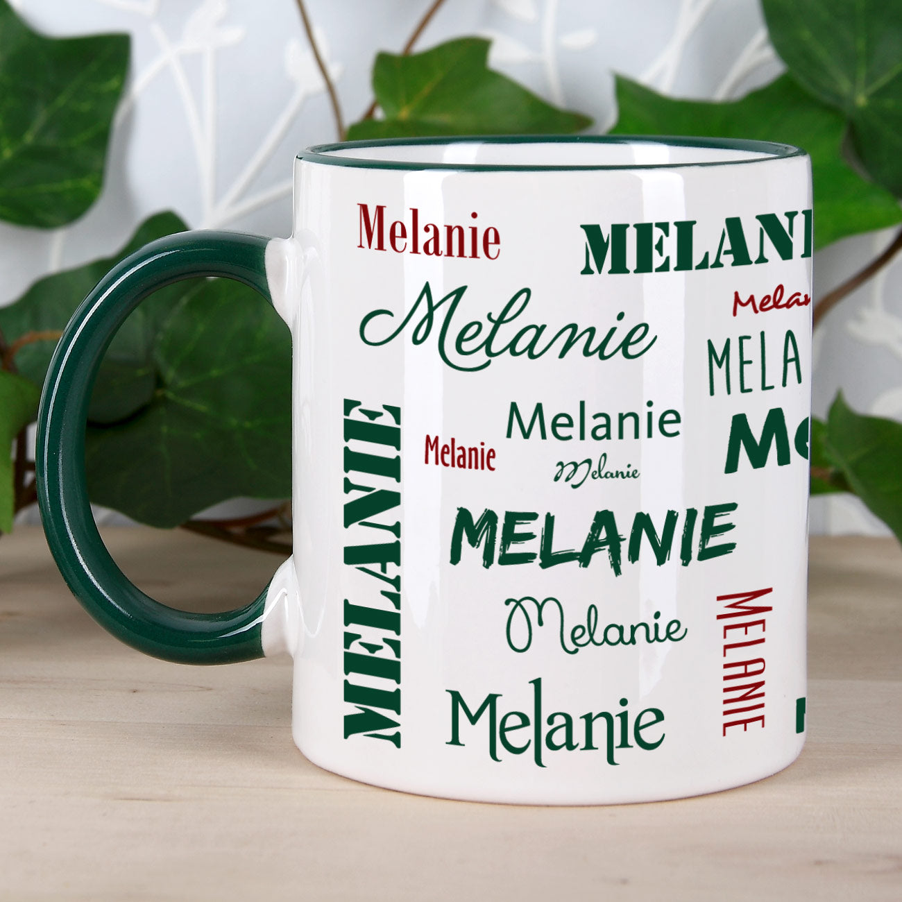 Namenstasse mit verschiedenen Schriftarten