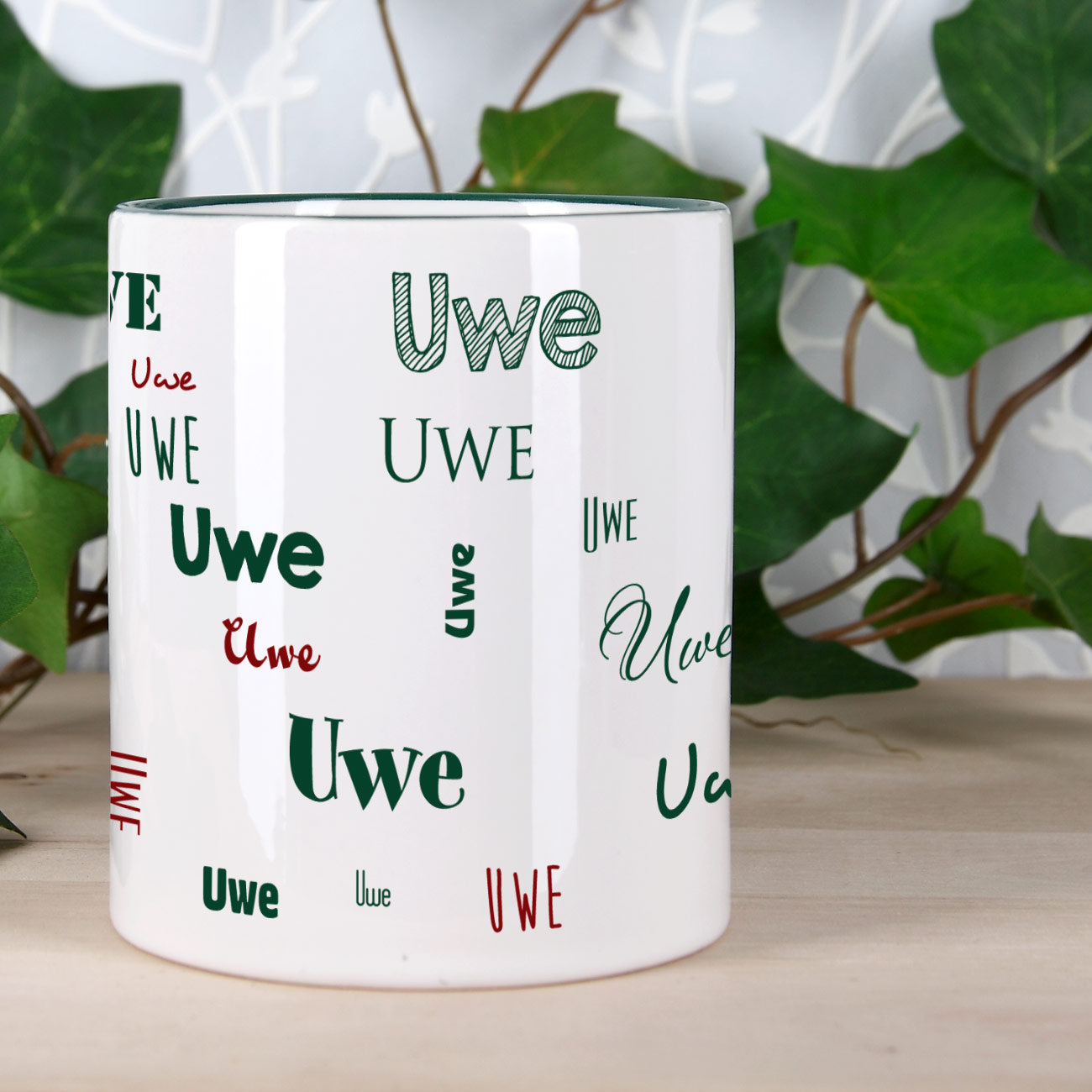 Namenstasse mit verschiedenen Schriftarten