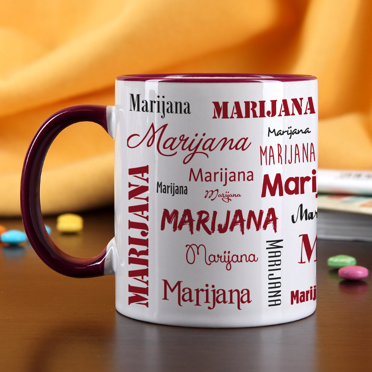 Namenstasse mit verschiedenen Schriftarten