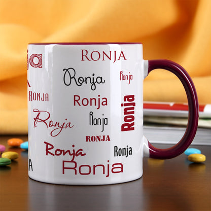 Namenstasse mit verschiedenen Schriftarten