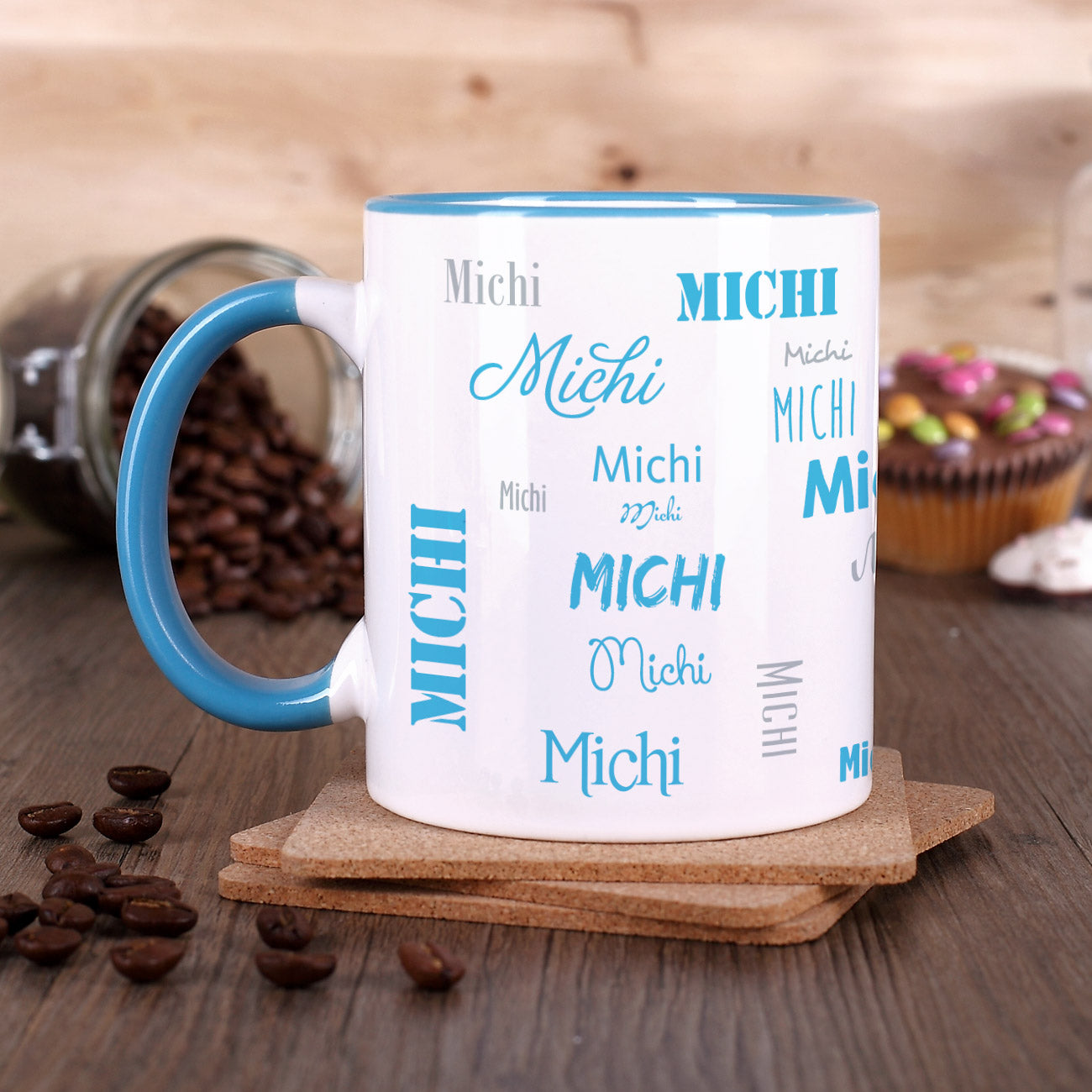 Namenstasse mit verschiedenen Schriftarten