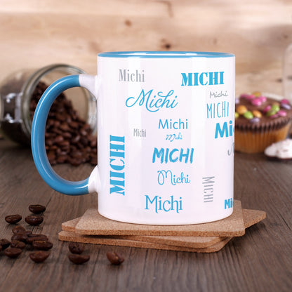 Namenstasse mit verschiedenen Schriftarten