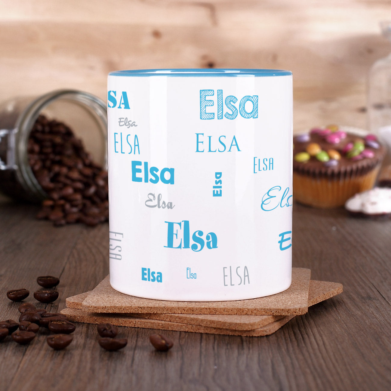 Namenstasse mit verschiedenen Schriftarten