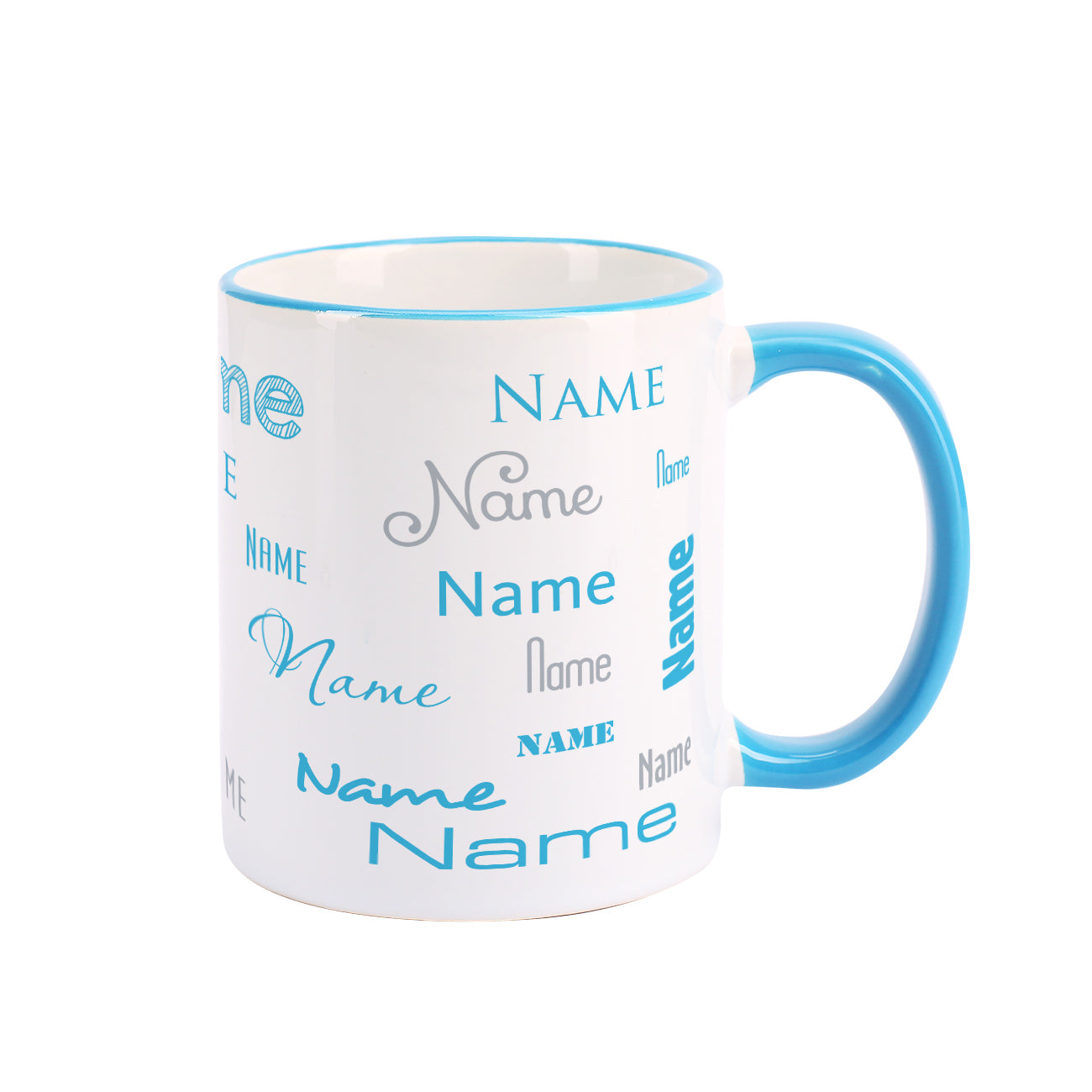 Namenstasse mit verschiedenen Schriftarten