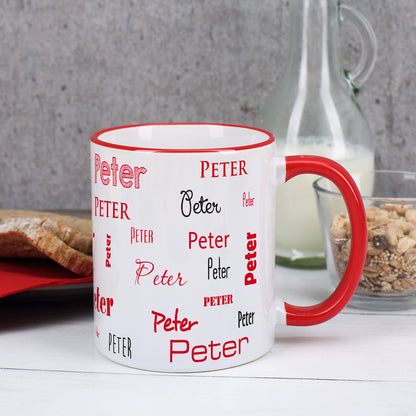 Namenstasse mit verschiedenen Schriftarten