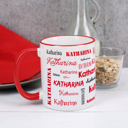 Namenstasse mit verschiedenen Schriftarten