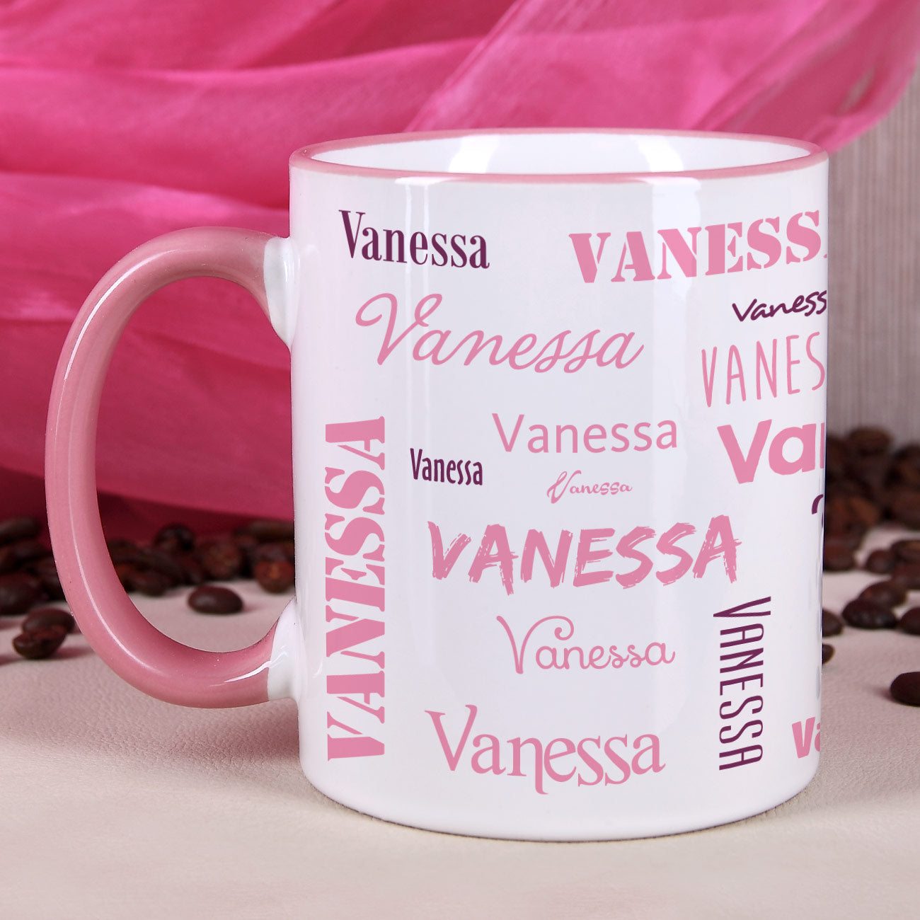 Namenstasse mit verschiedenen Schriftarten