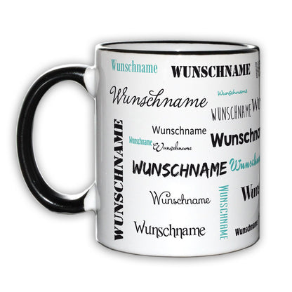 Namenstasse mit verschiedenen Schriftarten