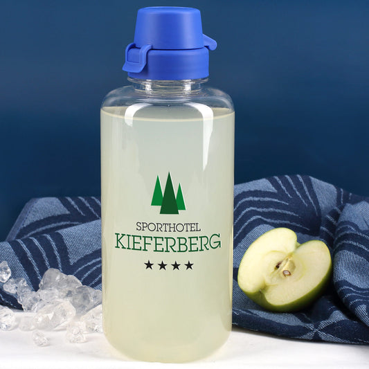 Bedruckte Trinkflasche mit Logo in zwei Größen