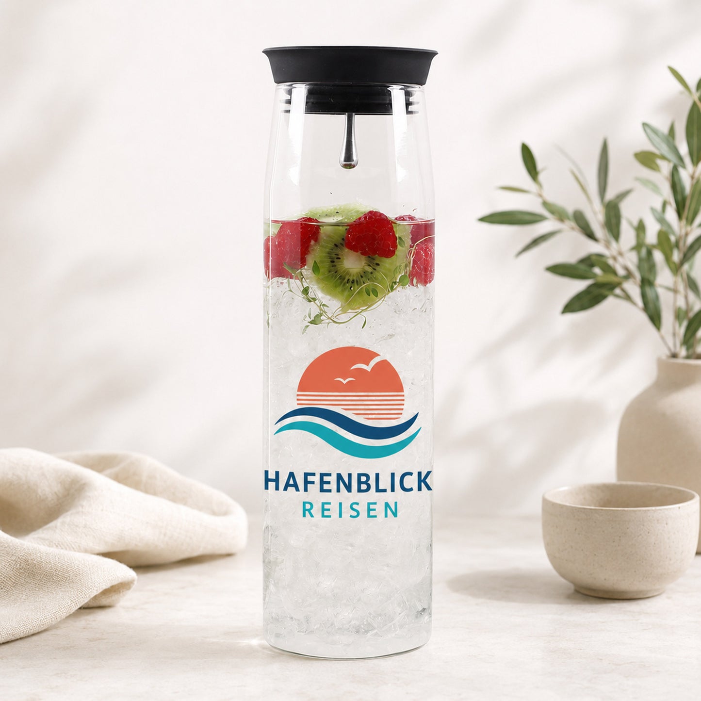 Karaffe mit Logodruck