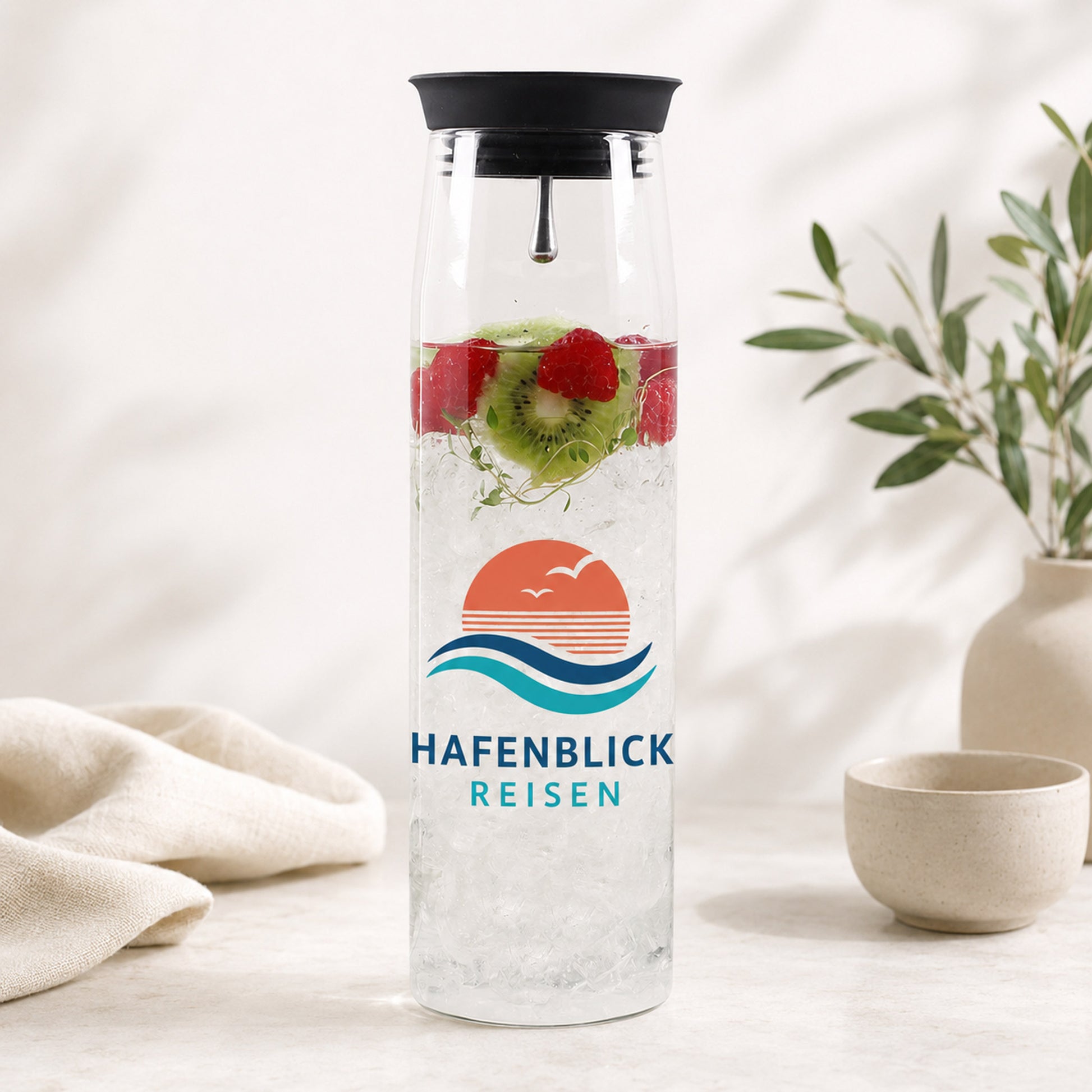 Karaffe mit Logodruck