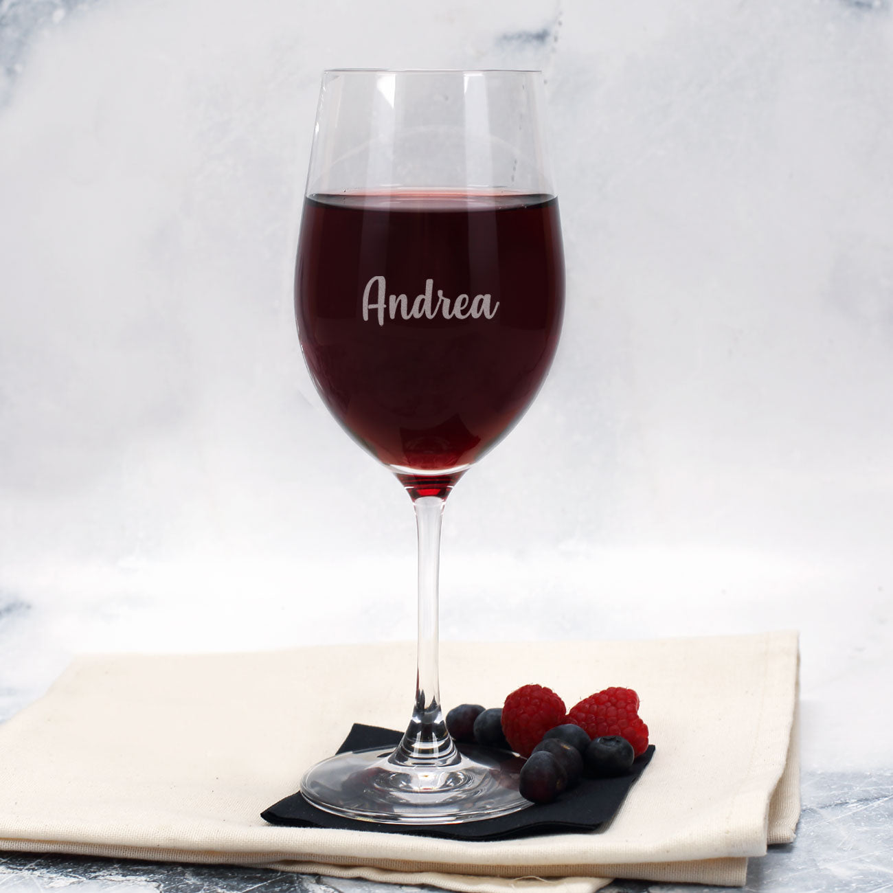 Weinglas für Mitarbeiter mit Namensgravur
