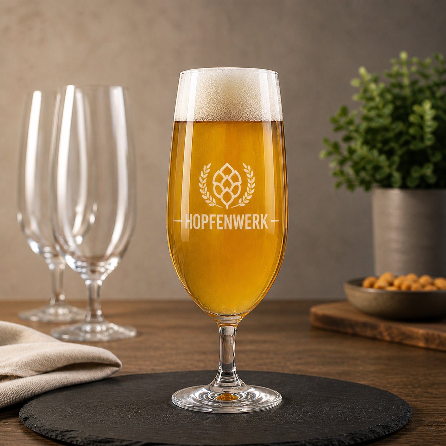Pilsglas mit Logogravur