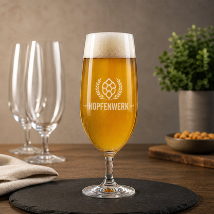 Pilsglas mit Logogravur