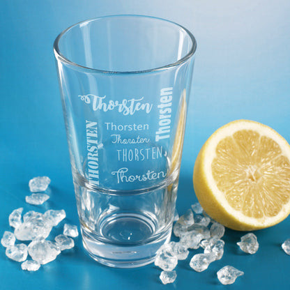 Leonardo Trinkglas mit Name graviert