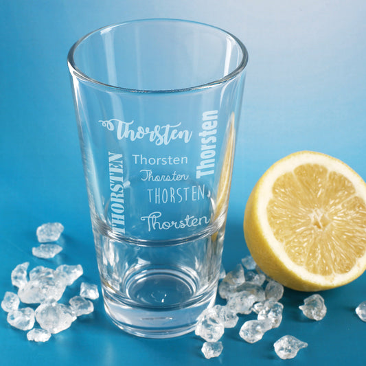 Leonardo Trinkglas mit Name graviert