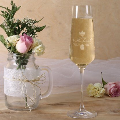 Sektglas mit Logo graviert