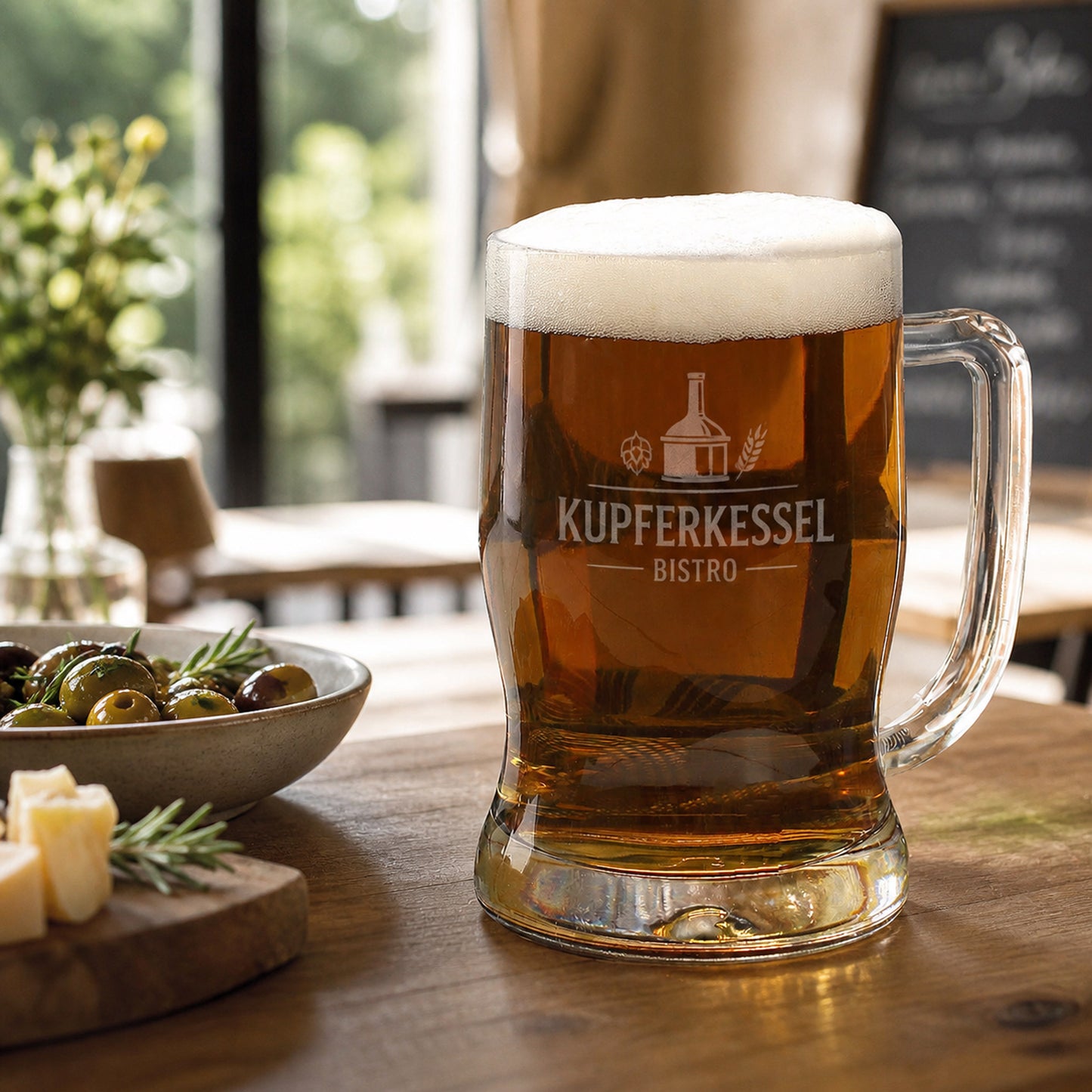 Bierseidel mit Logogravur