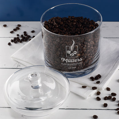 Glasdose von Leonardo mit Gravur