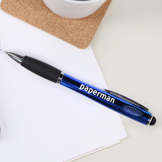 LED Kugelschreiber mit Firmenlogo in Blau oder Rot