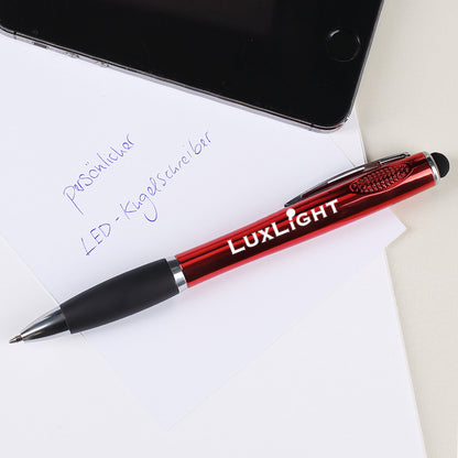 LED Kugelschreiber mit Firmenlogo in Blau oder Rot